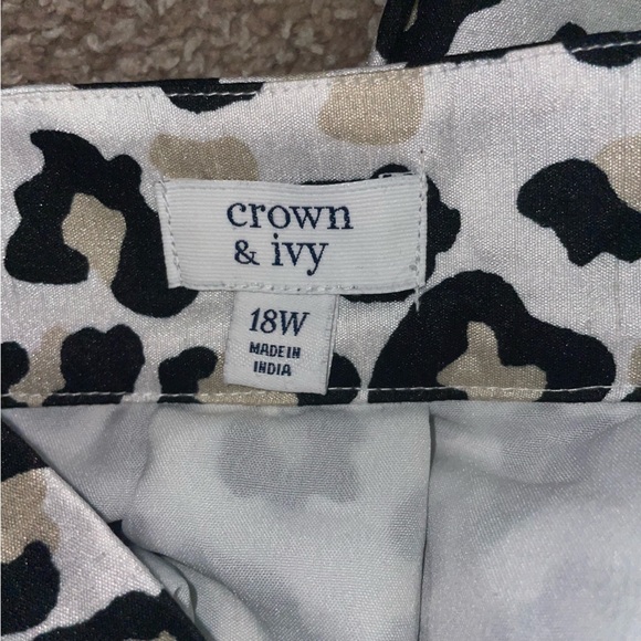 Crown & Ivy Leopard Cheetah Print Midi Skirt Size 18W Animal Print - Picture 6 of 6